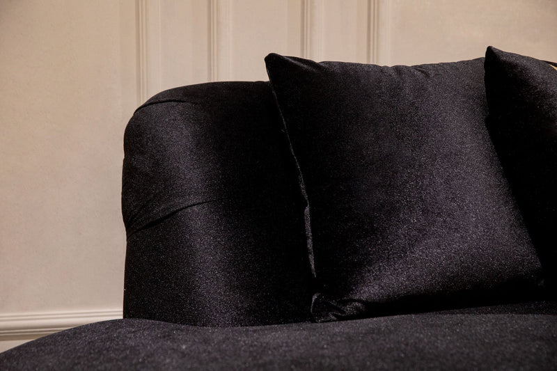 Sophia Black Velvet Curved Sectional