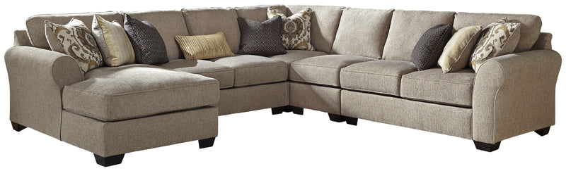 Pantomine Driftwood Chenille 5-Piece Sectional With Chaise 39122S1