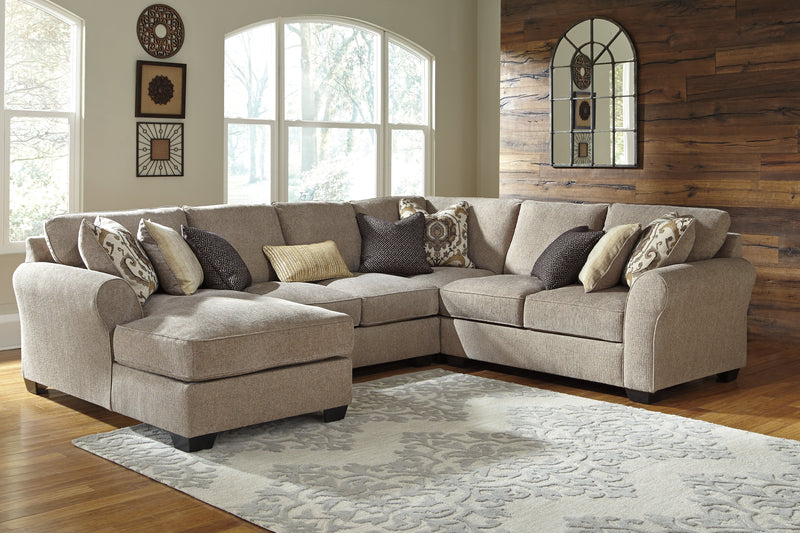 Pantomine Driftwood Chenille 4-Piece Sectional With Chaise