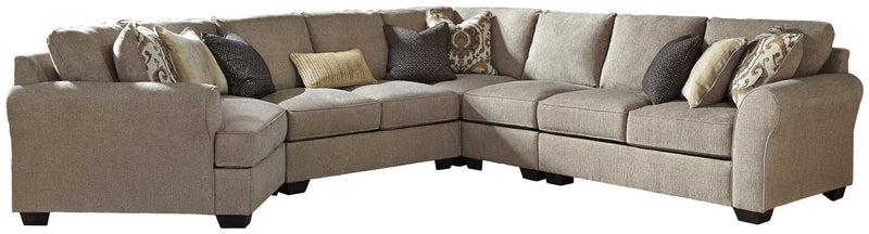 Pantomine Driftwood Chenille 5-Piece Sectional With Cuddler