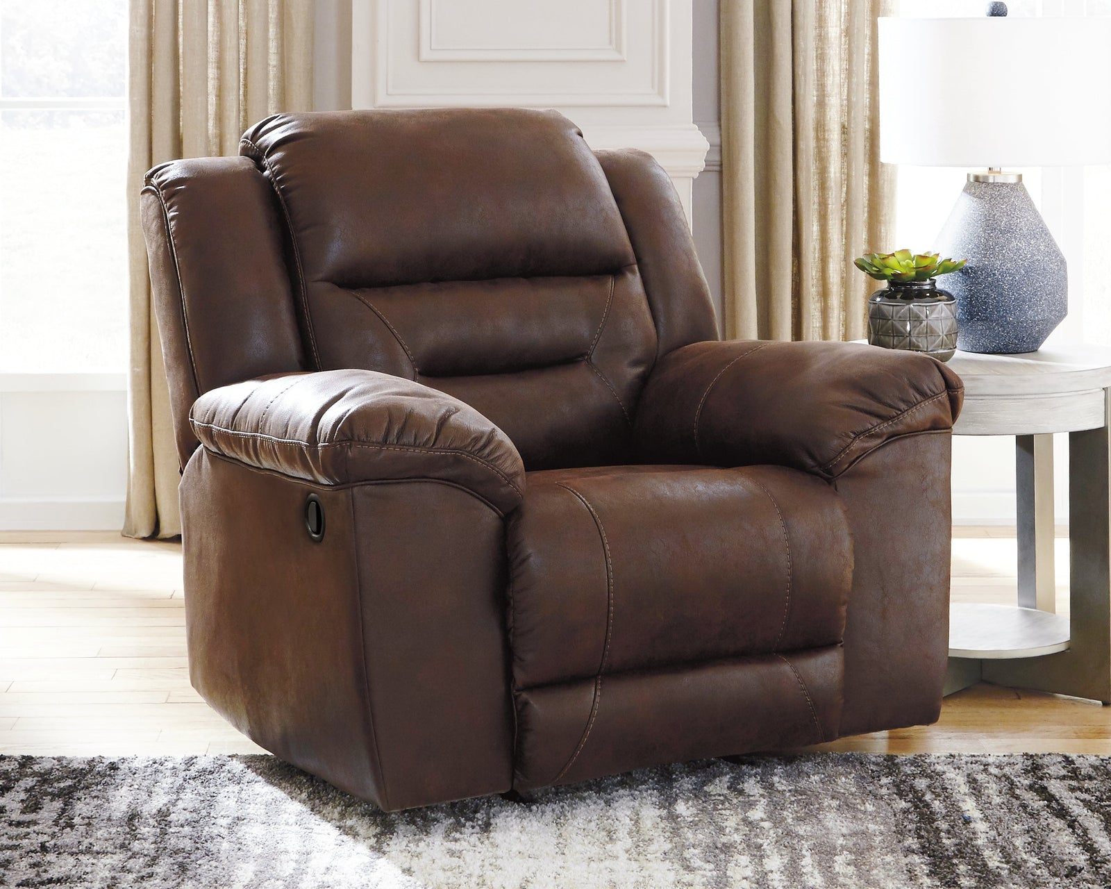 Stoneland Chocolate Faux Leather Recliner