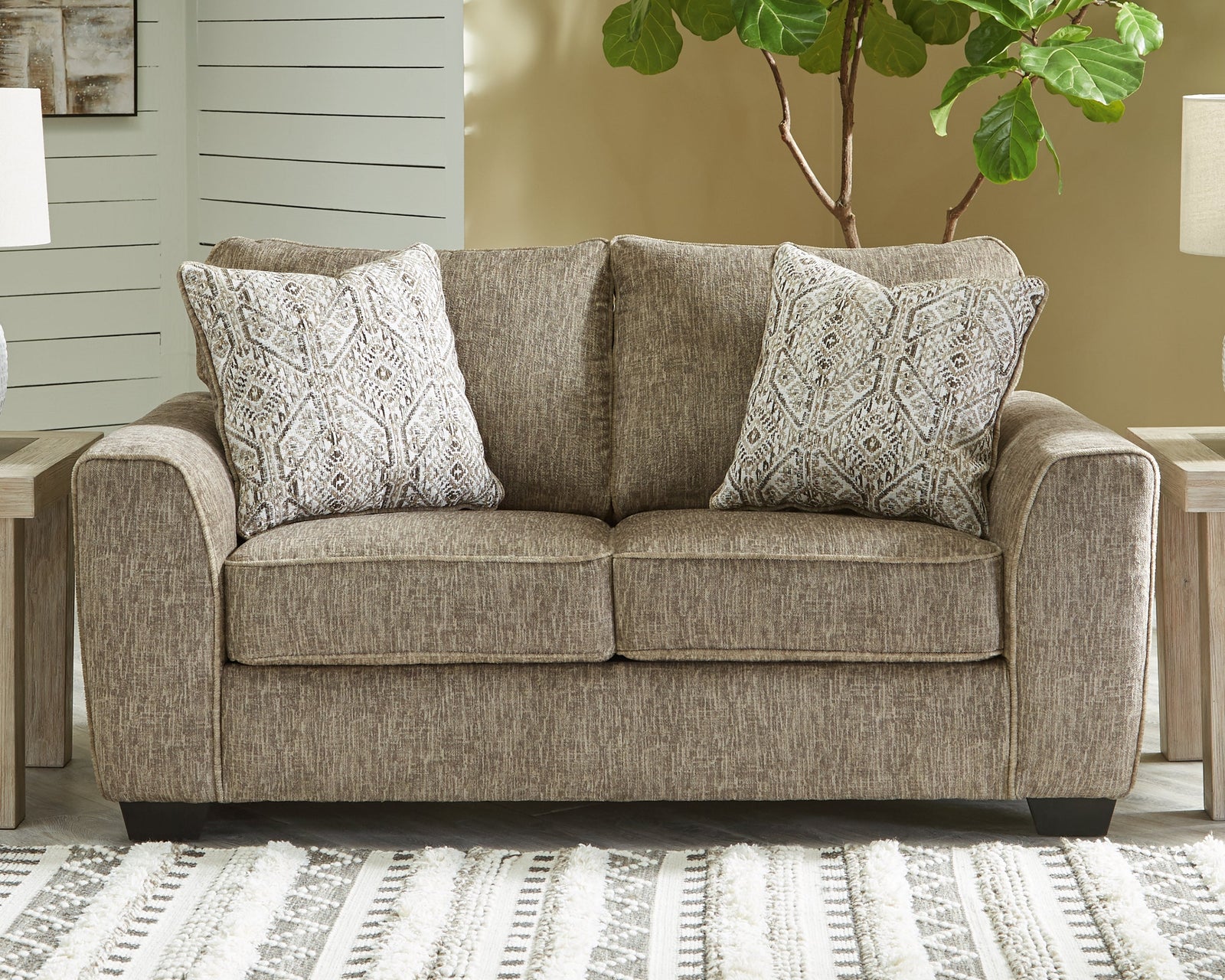 Olin Chocolate Chenille Loveseat