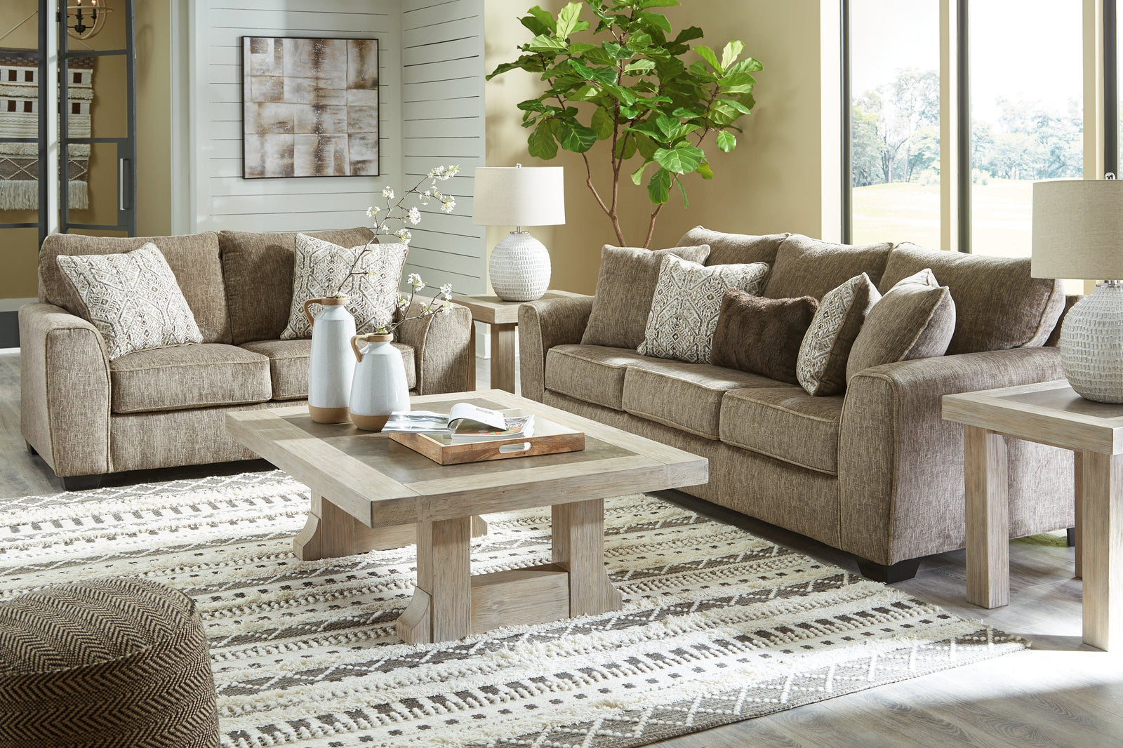 Olin Chocolate Sofa And Loveseat