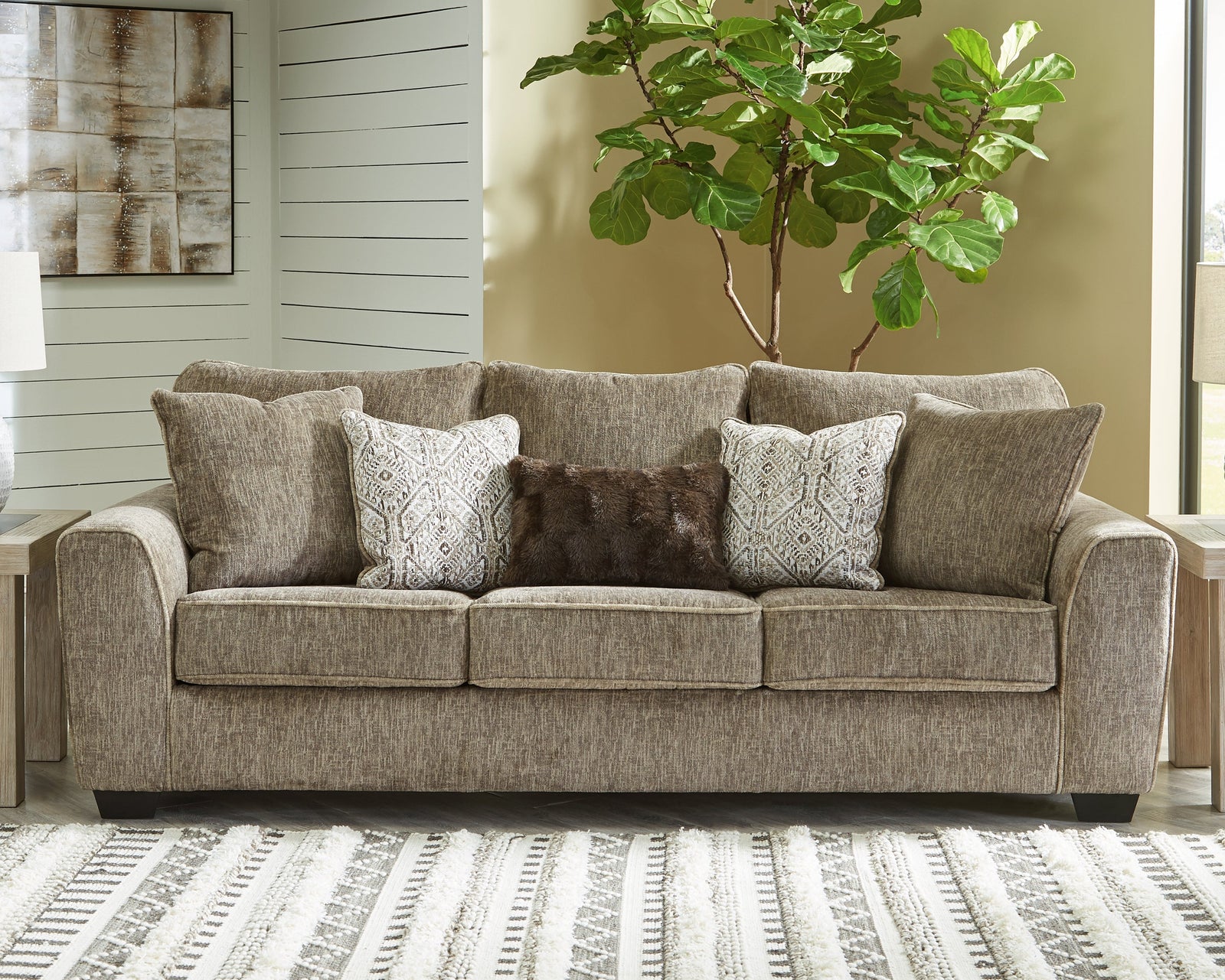 Olin Chocolate Chenille Sofa