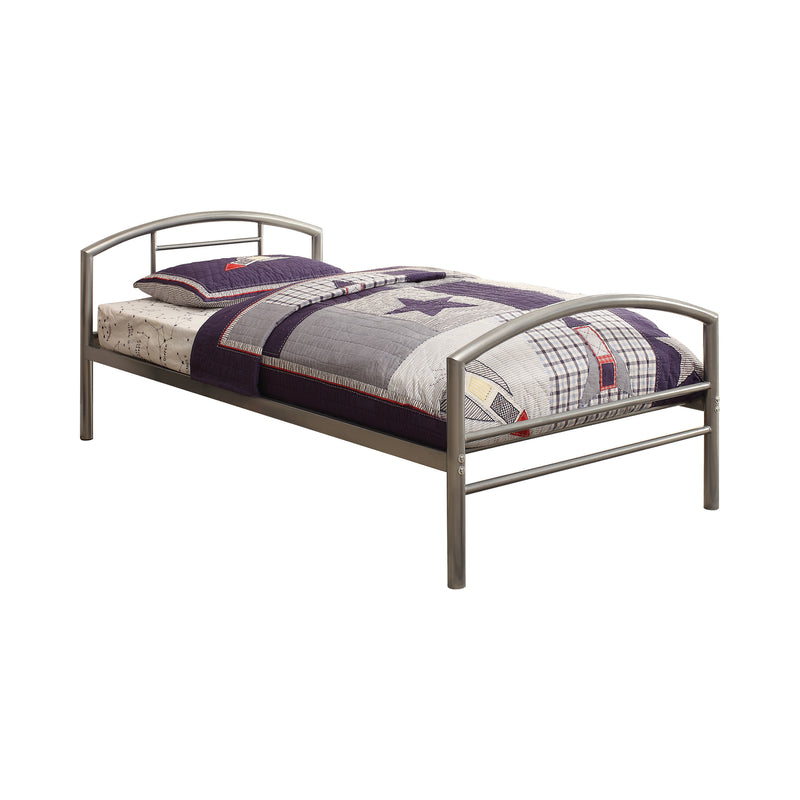 Baines Twin Metal Bed With Arched Headboard Black