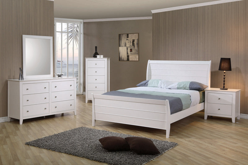 Selena Full Sleigh Platform Bed Buttermilk