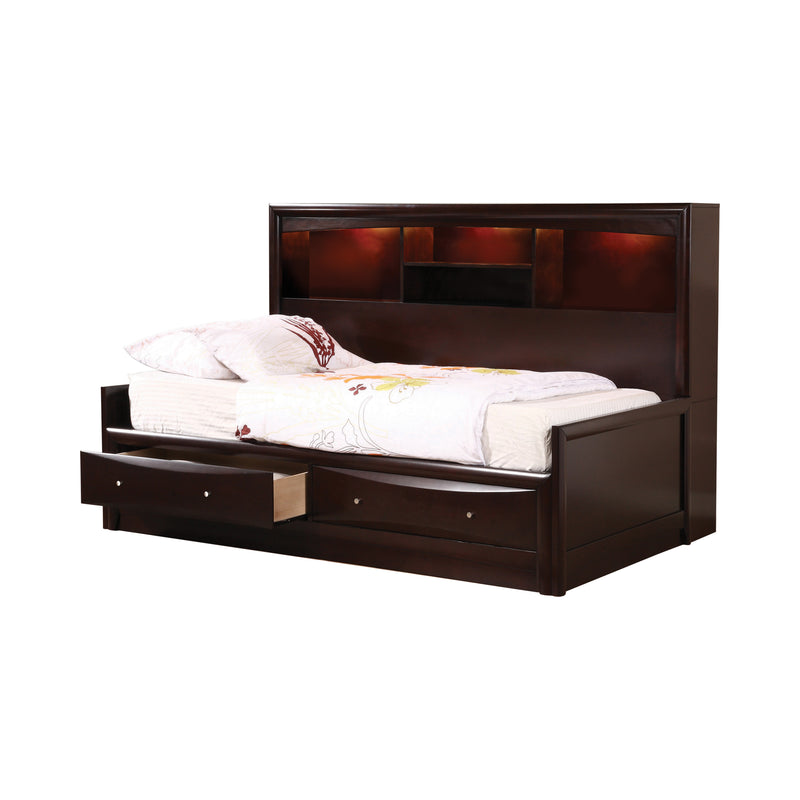 Phoenix Twin Bookcase Bed With Underbed Storage Cappuccino