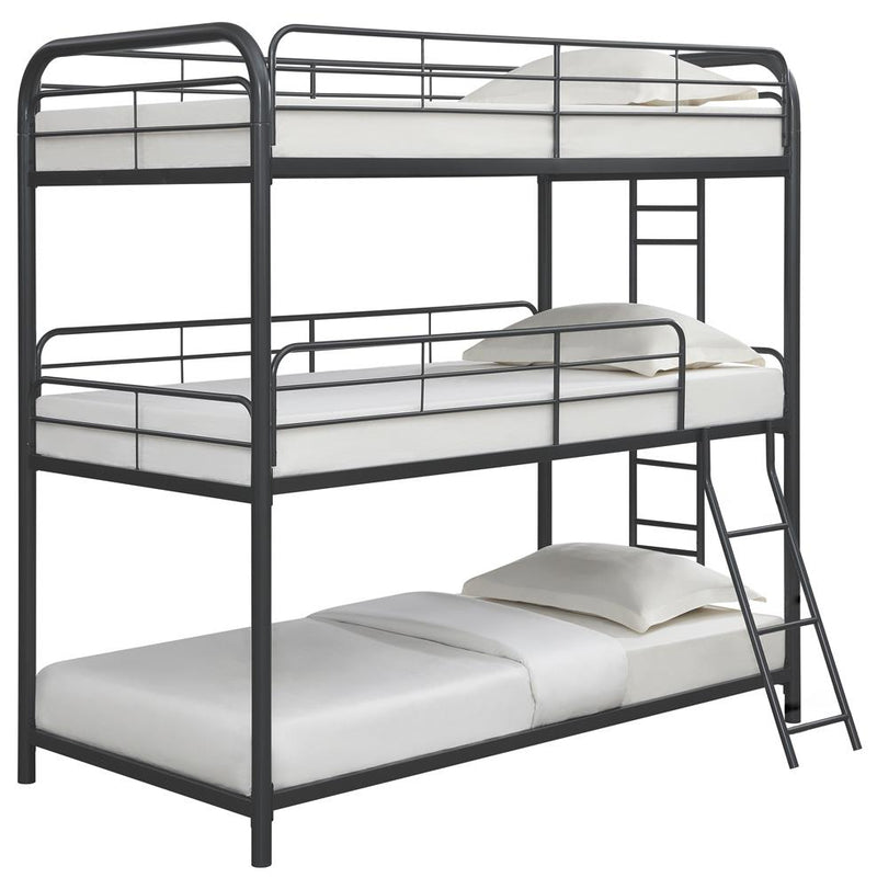 Garner Triple Bunk Bed With Ladder Gunmetal