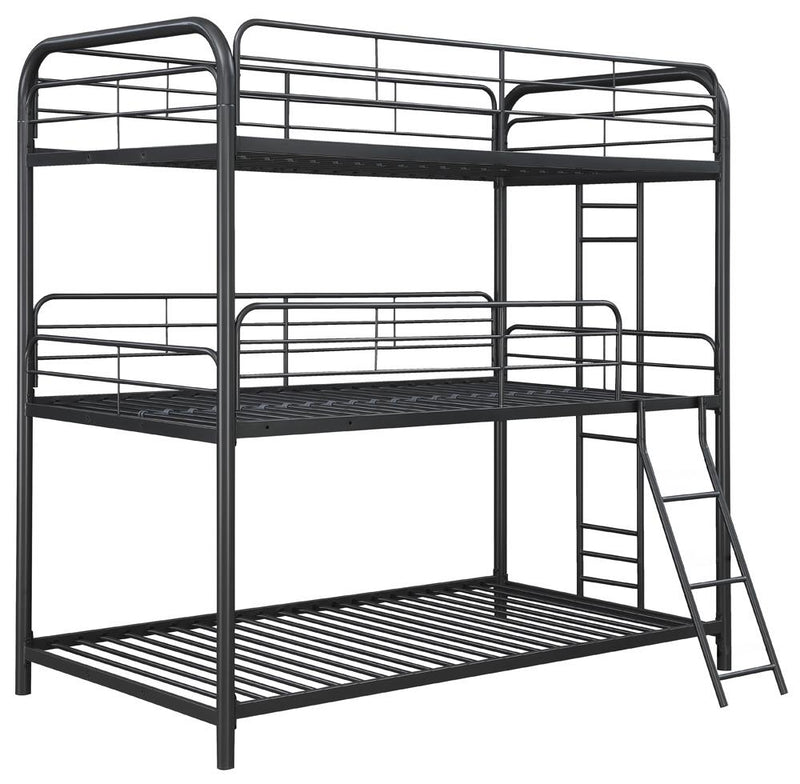 Garner Triple Bunk Bed With Ladder Gunmetal