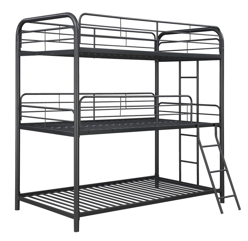 Garner Triple Bunk Bed With Ladder Gunmetal