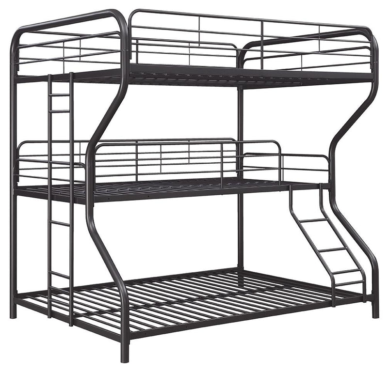 Garner Triple Bunk Bed With Ladder Gunmetal