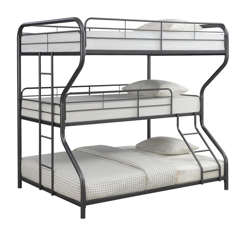 Garner Triple Bunk Bed With Ladder Gunmetal