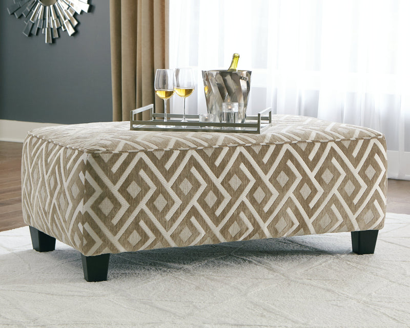 Dovemont Putty Chenille Oversized Accent Ottoman