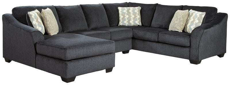 Eltmann Slate Chenille 3-Piece Sectional With Chaise 41303S5