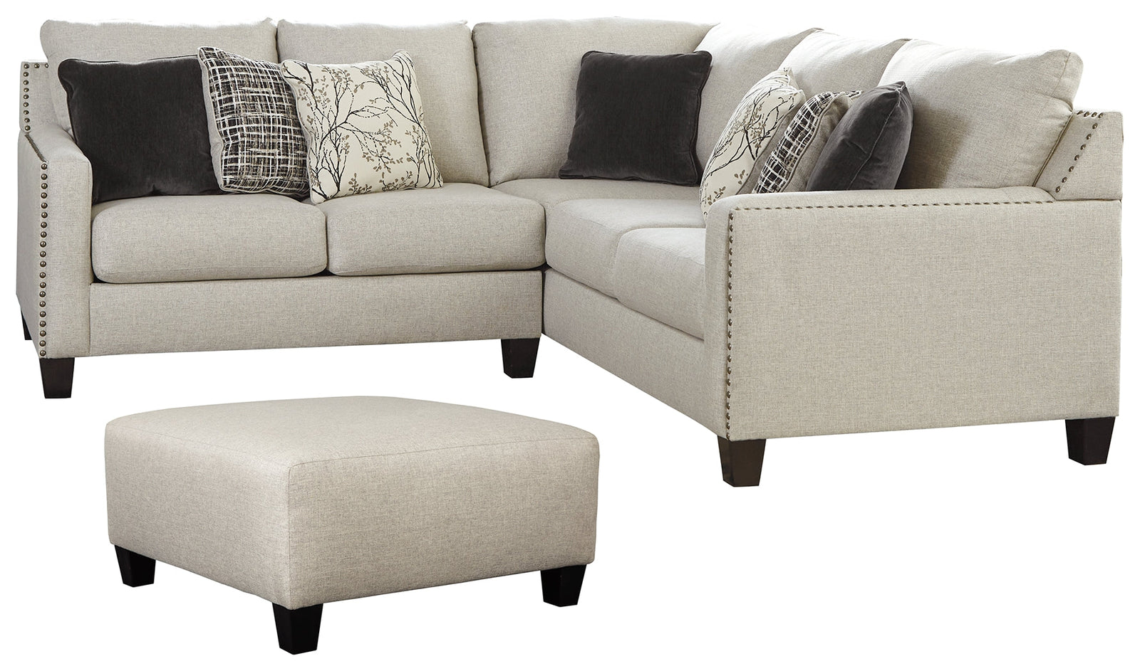 Hallenberg Fog 2-Piece Sectional With Ottoman