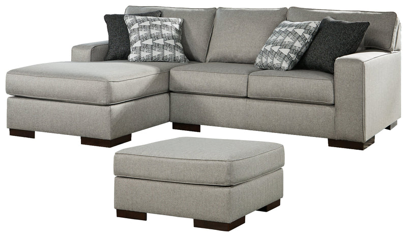 Marsing Slate Nuvella 2-Piece Sectional With Ottoman