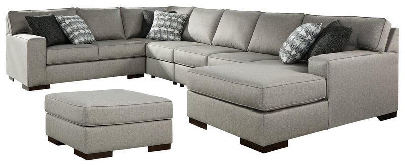 Marsing Slate Nuvella 5-Piece Sectional With Ottoman