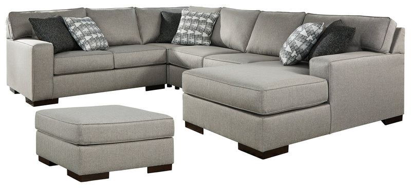 Marsing Slate Nuvella 4-Piece Sectional With Ottoman