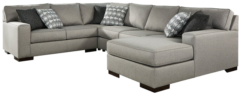 Marsing Slate Nuvella 4-Piece Sectional With Ottoman