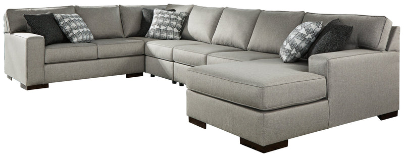 Marsing Slate Nuvella 5-Piece Sectional With Ottoman