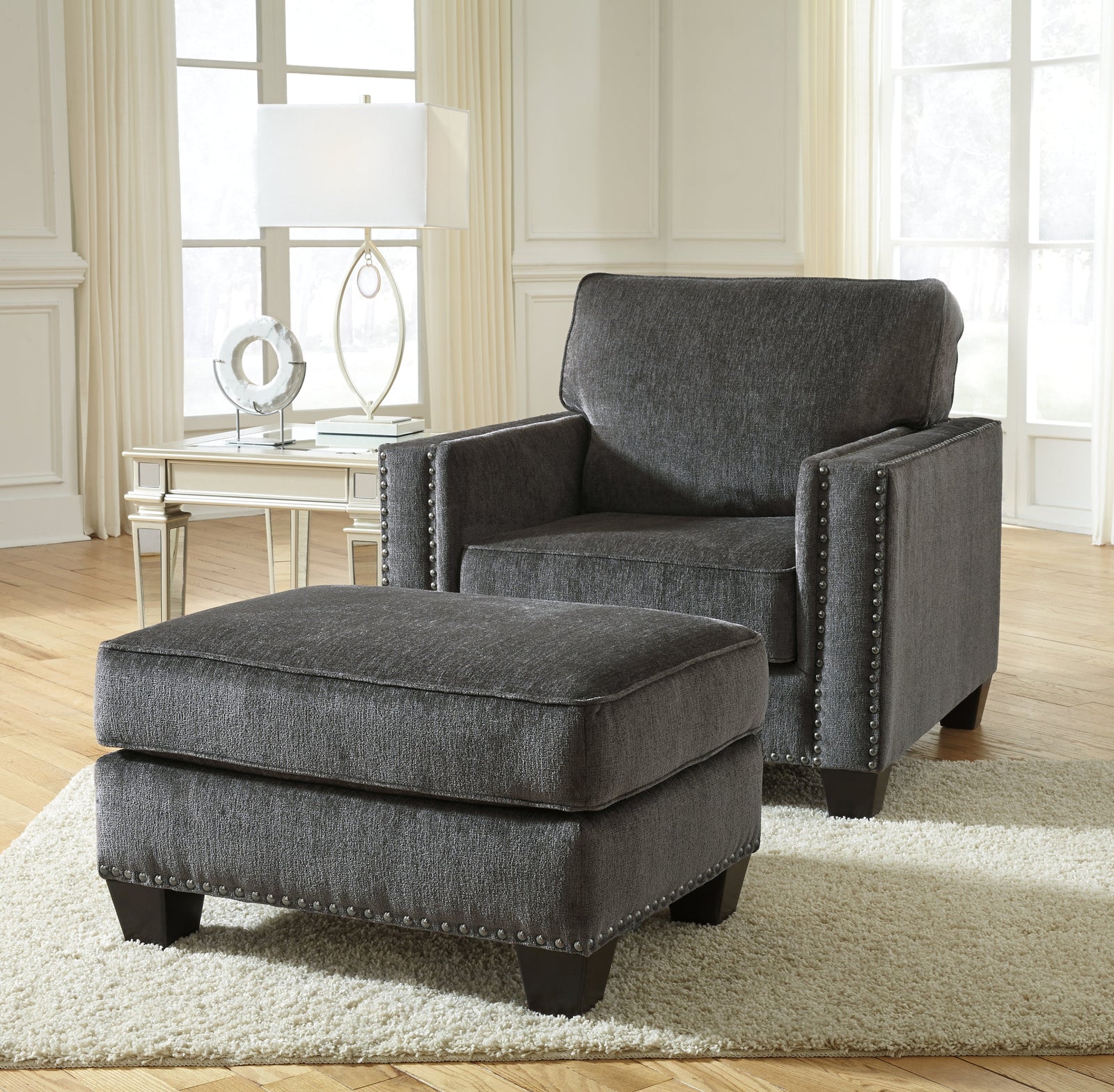 Gavril Smoke Chair And Ottoman