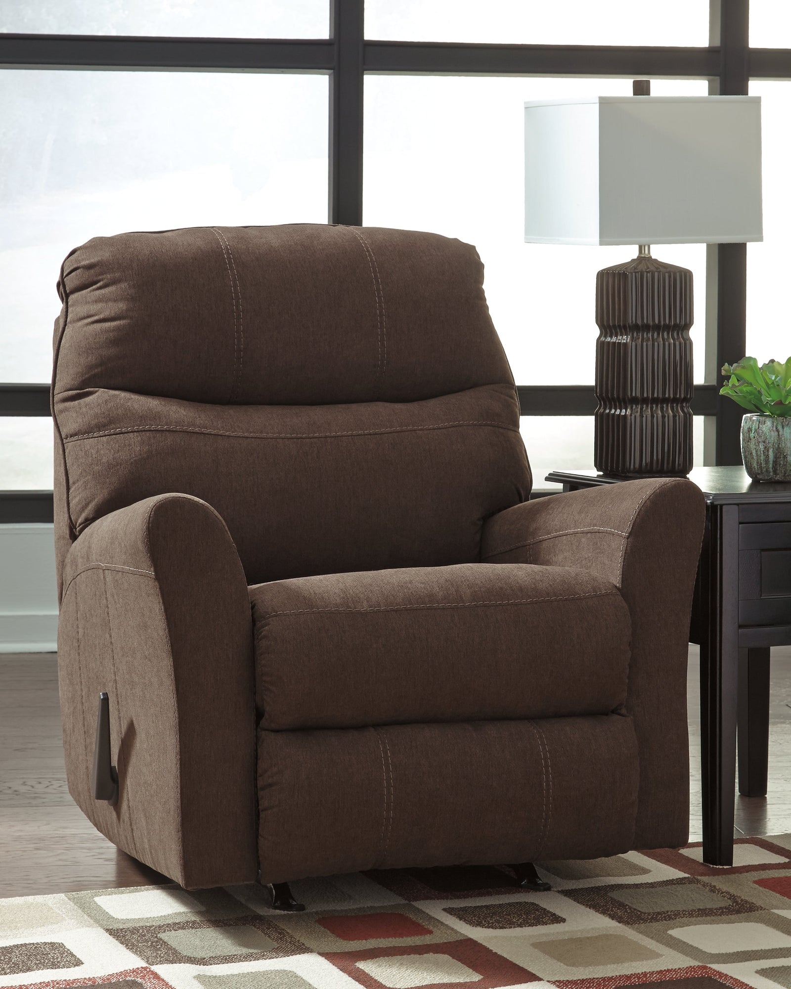 Maier Walnut Chenille Recliner