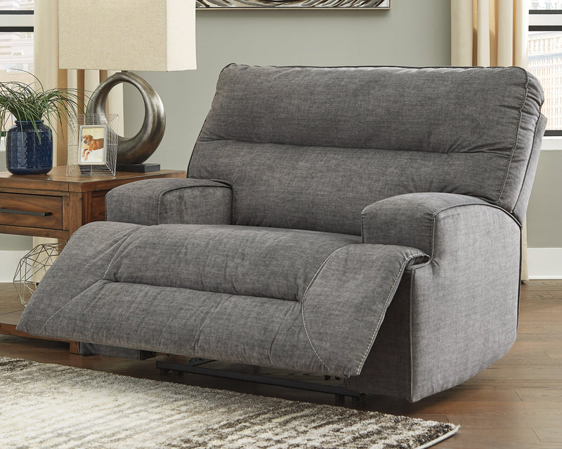 Coombs Charcoal Microfiber Oversized Recliner