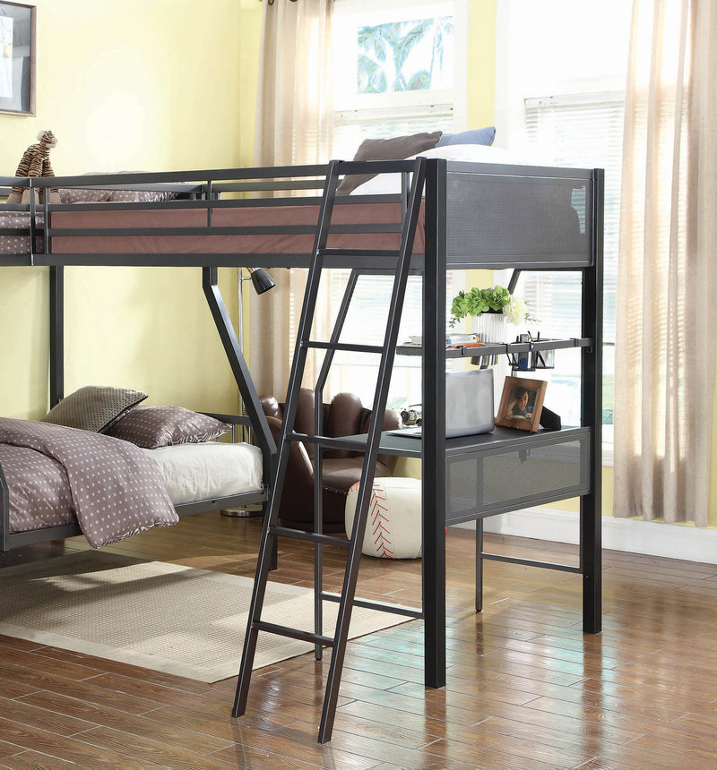 Meyers Twin Over Twin Metal Bunk Bed Black And Gunmetal