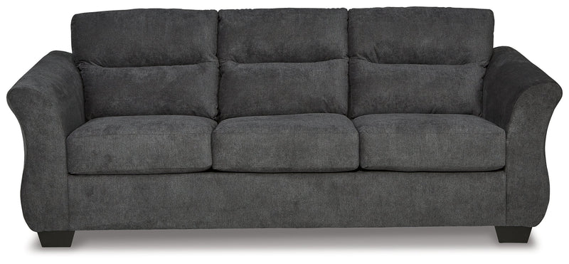 Miravel Gunmetal Microfiber Queen Sofa Sleeper