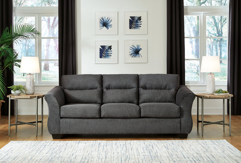 Miravel Gunmetal Microfiber Queen Sofa Sleeper