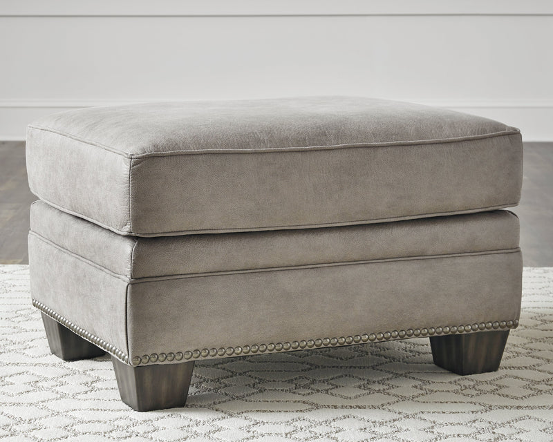 Olsberg Steel Faux Leather Ottoman