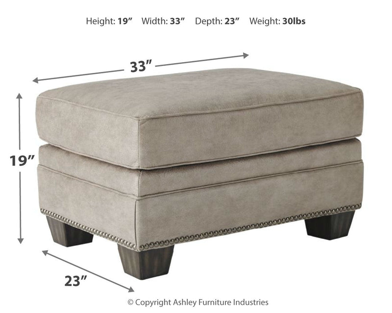 Olsberg Steel Faux Leather Ottoman