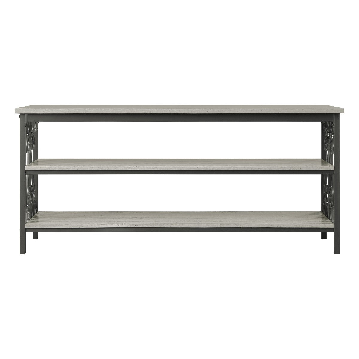 Fairhope Black Metal Modern Faux Marble And Metal Tv Stand/sofa Table