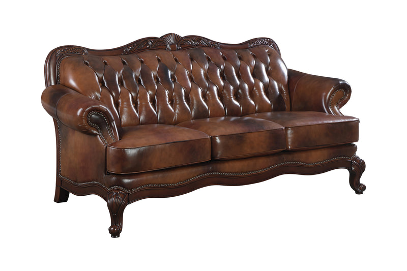 Victoria Rolled Arm Sofa Tri tone And Brown