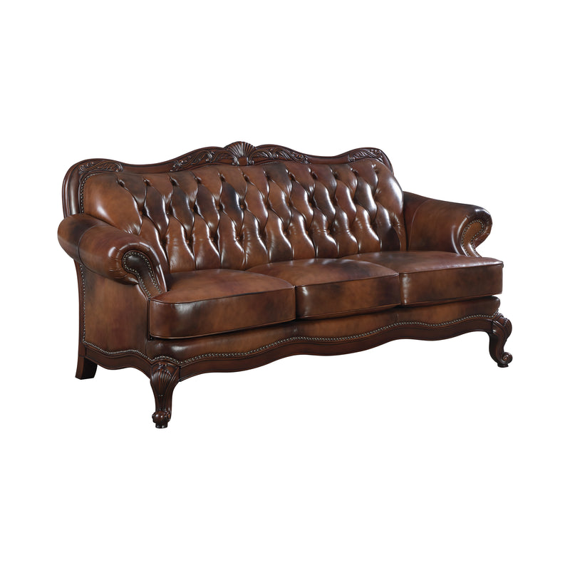 Victoria Rolled Arm Sofa Tri tone And Brown