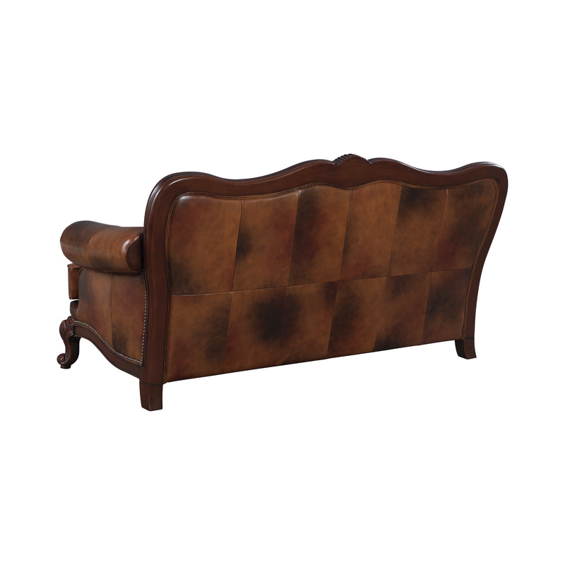 Victoria Rolled Arm Sofa Tri tone And Brown