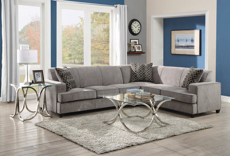 Tess L shape Sleeper Sectional Grey