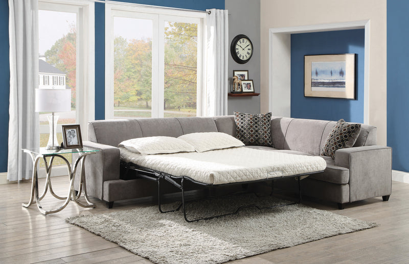 Tess L shape Sleeper Sectional Grey