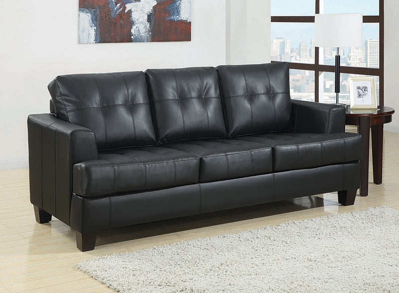 Samuel Upholstered Tufted Sofa Black