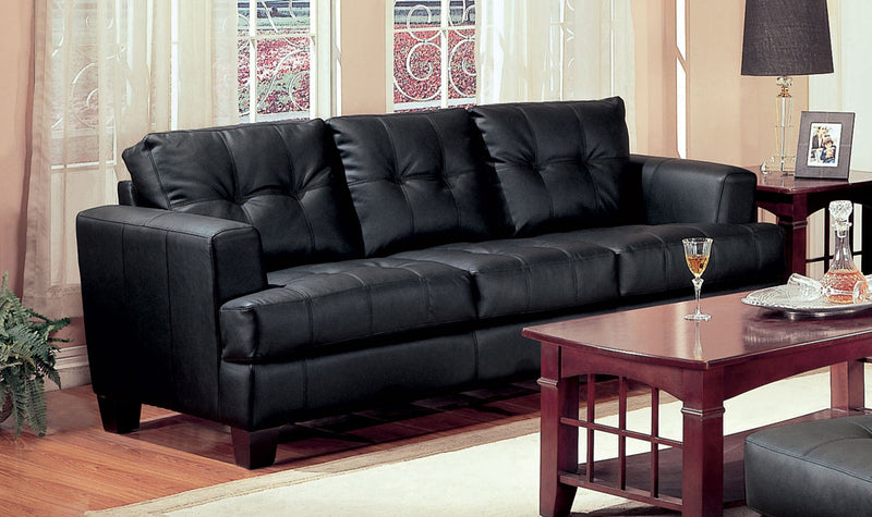 Samuel Upholstered Tufted Loveseat Black