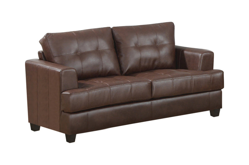 Samuel Tufted Sofa Dark Brown