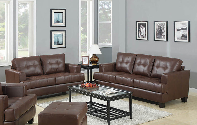 Samuel Tufted Ottoman Dark Brown