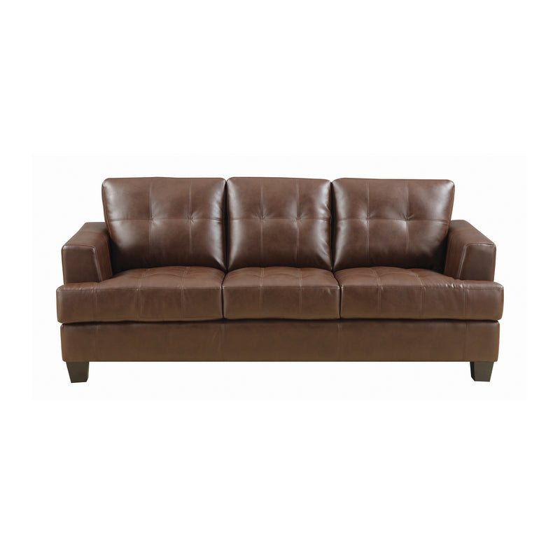 Samuel Tufted Sofa Dark Brown