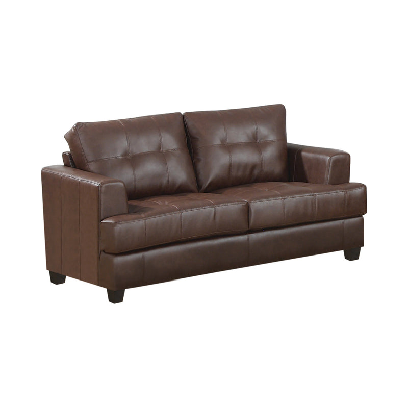 Samuel Tufted Sofa Dark Brown