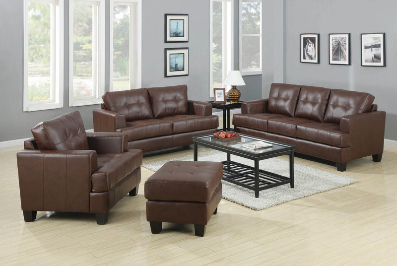 Samuel Tufted Sofa Dark Brown