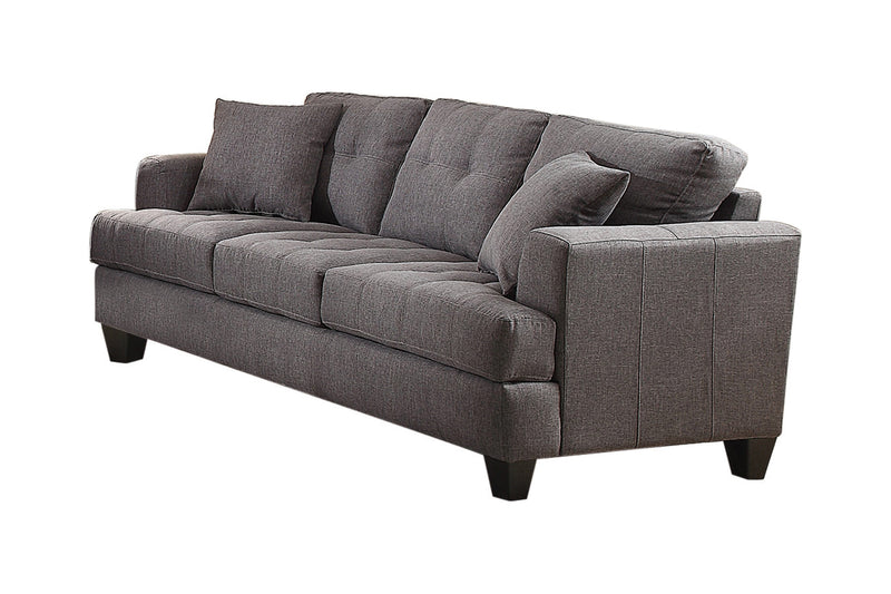 Samuel Tufted Sofa Dark Brown