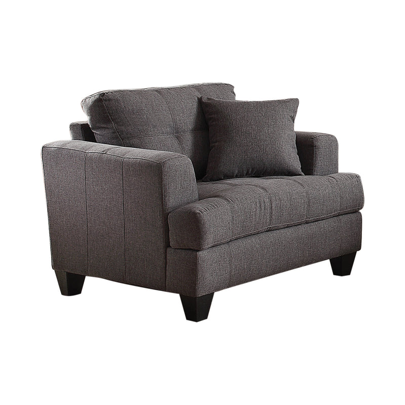 Samuel Tufted Loveseat Charcoal