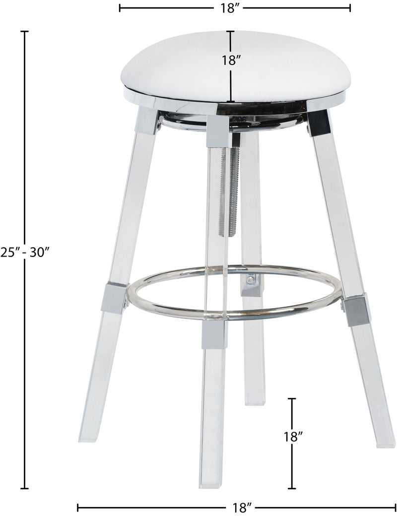 Venus White Faux Leather Adjustable Bar | Counter Stool 914White-c