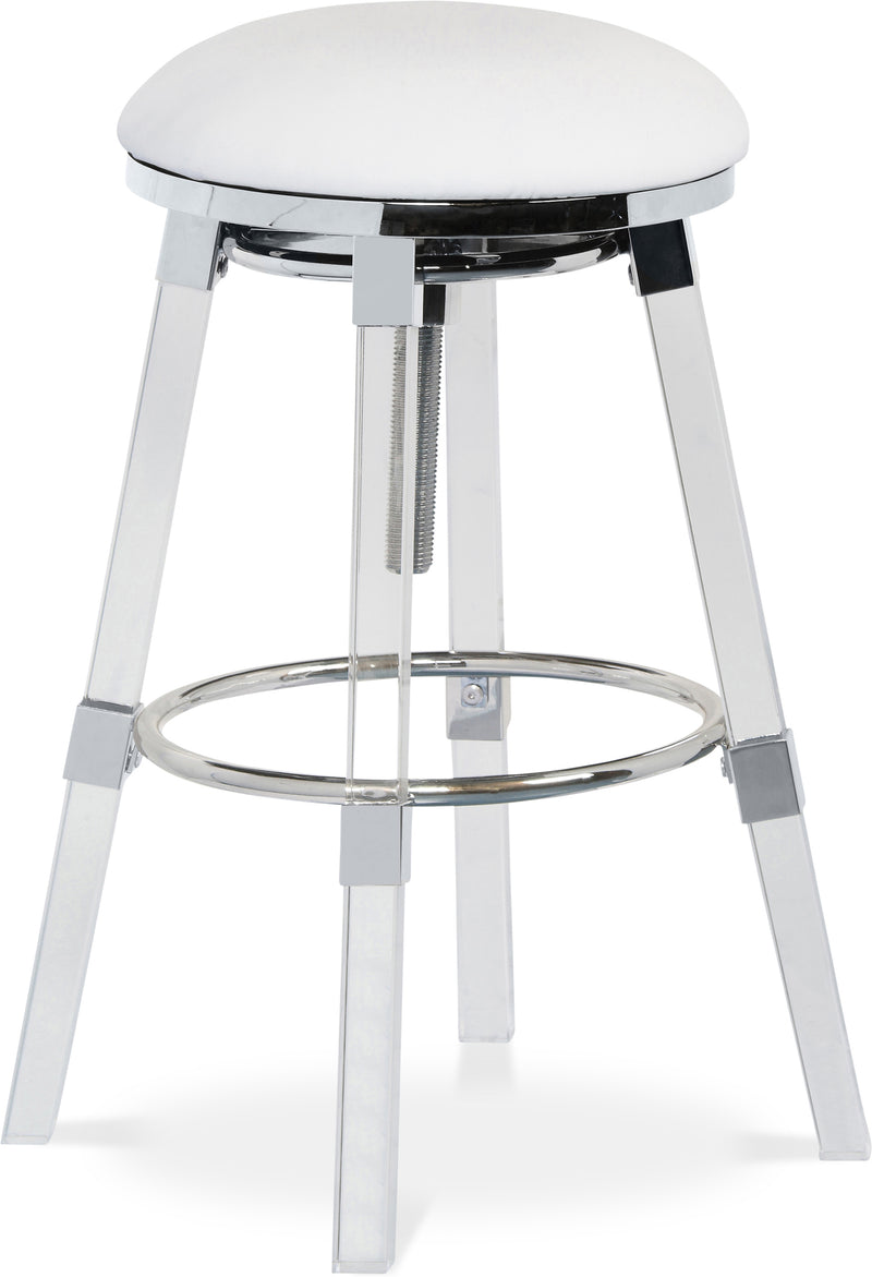 Venus White Faux Leather Adjustable Bar | Counter Stool 914White-c