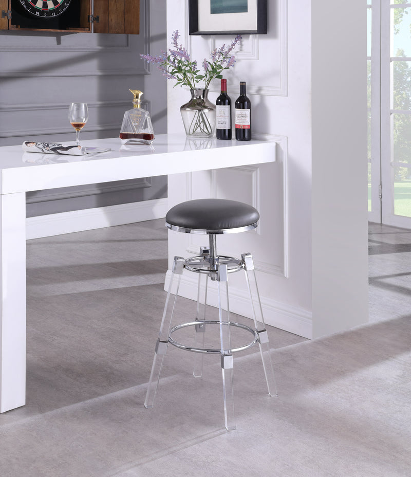 Venus Grey Faux Leather Adjustable Bar | Counter Stool